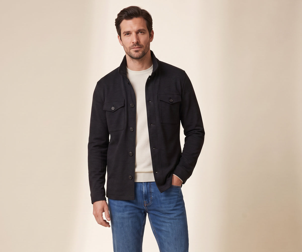 FRADI SLJ Overshirt – BLACK - Hero Front