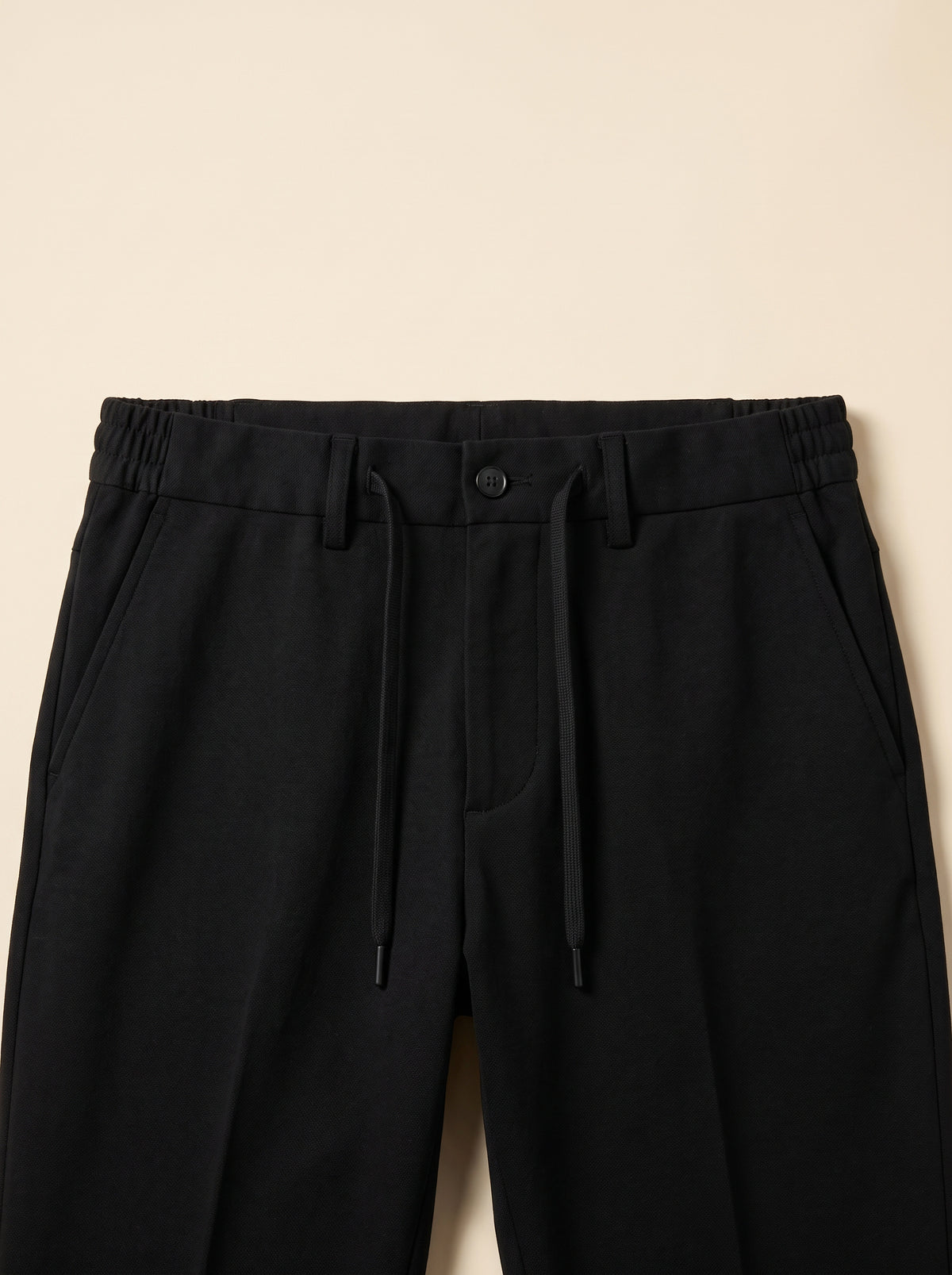 FRADI SLJ Jogger2 Trousers – BLACK - Waist Drawcord Detail