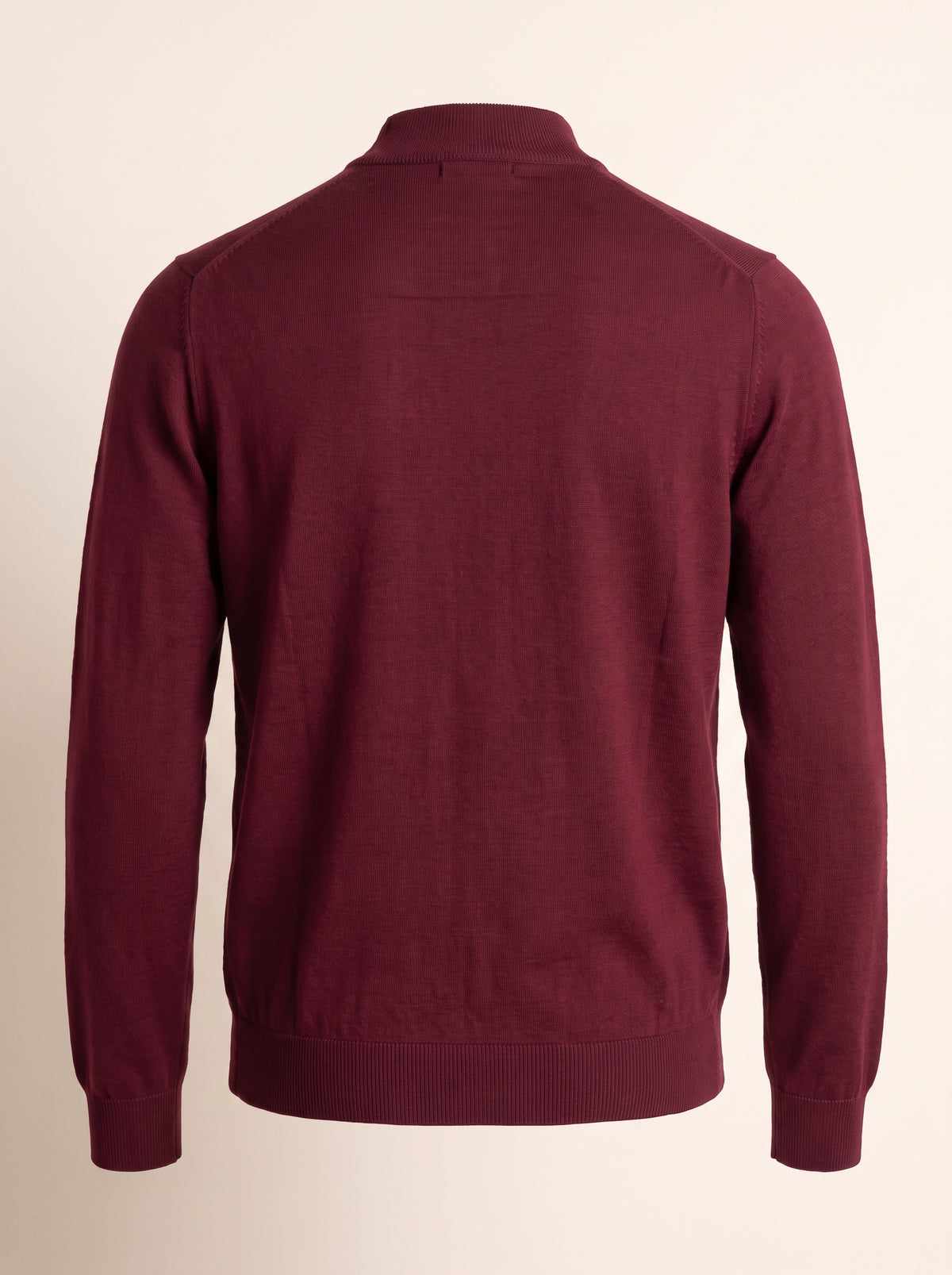 Gran Sasso Extra-Fine Merino Mock Neck — Burgundy - BURGUNDY - Ghost Mannequin Back