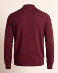 Gran Sasso Extra-Fine Merino Mock Neck — Burgundy - BURGUNDY - Ghost Mannequin Back