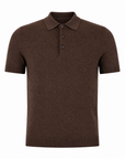 SAND Knit Polo – BROWN - Ghost Mannequin Front