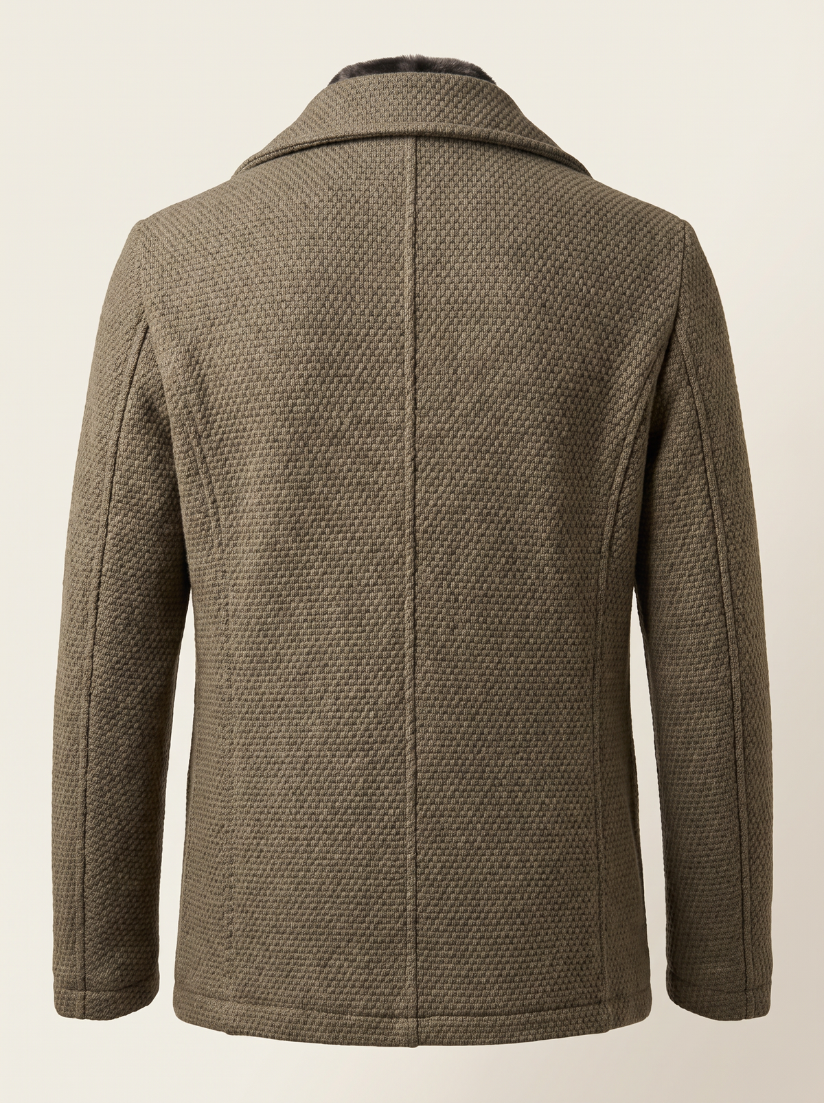 WOOL-BLEND JACKET WITH DETACHABLE BIB – OLIVE - Ghost Back