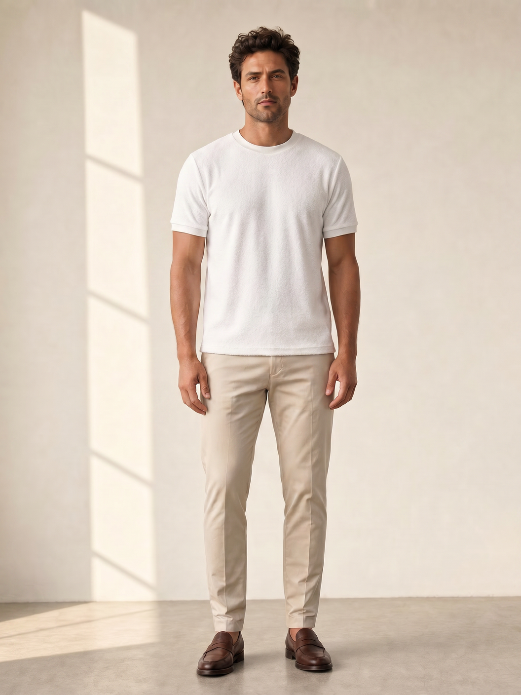 Gran Sasso Terry Cotton T-Shirt – White - Hero Front