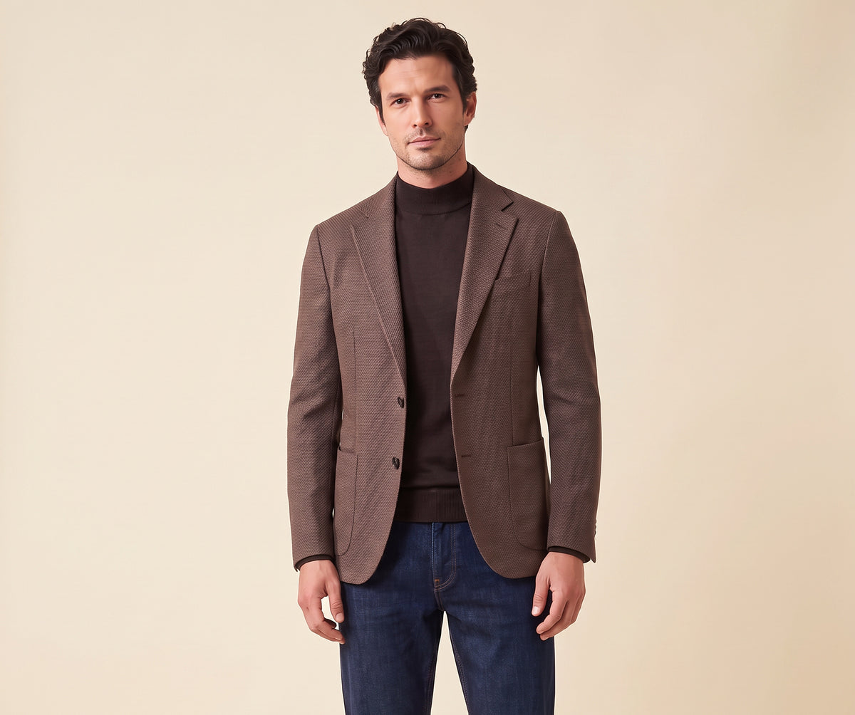 FRADI SLD Single-Breasted Jacket – BROWN - Hero Front