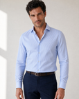 SAND Performance Pin Stripe Shirt – BLUE - Hero Front