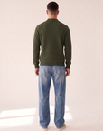 CHECK STRUCTURE KNITTED LS POLO - LES DEUX – RIFLE GREEN - Full Back Model