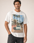 Bastille Direct Printed T-Shirt Azul — White — Detail Front