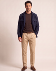 RAINWOOL CREWNECK – CHOCOLATE - Full Front Model