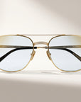 Vintage Frames Detroit Player XL Double Rope Edition 18KT Two-Tone Gold – Clear Flash Gold – YELLOW / WHITE GOLD / CLEAR FLASH GOLD - Front hero