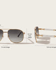 Vintage Frames Snatch Double Rope Edition 18KT Two-Tone Gold – Gray – YELLOW / WHITE GOLD / GRAY - Measurements