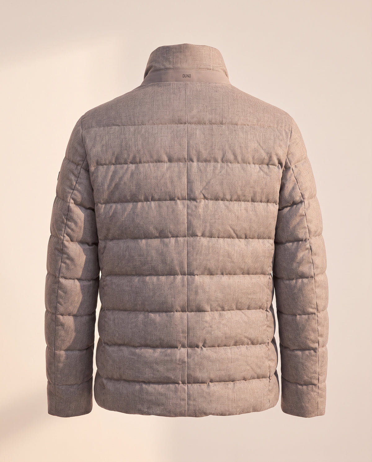 DUNO Theodor Double-Breasted Wool Down Jacket – DARK STONE - Ghost back