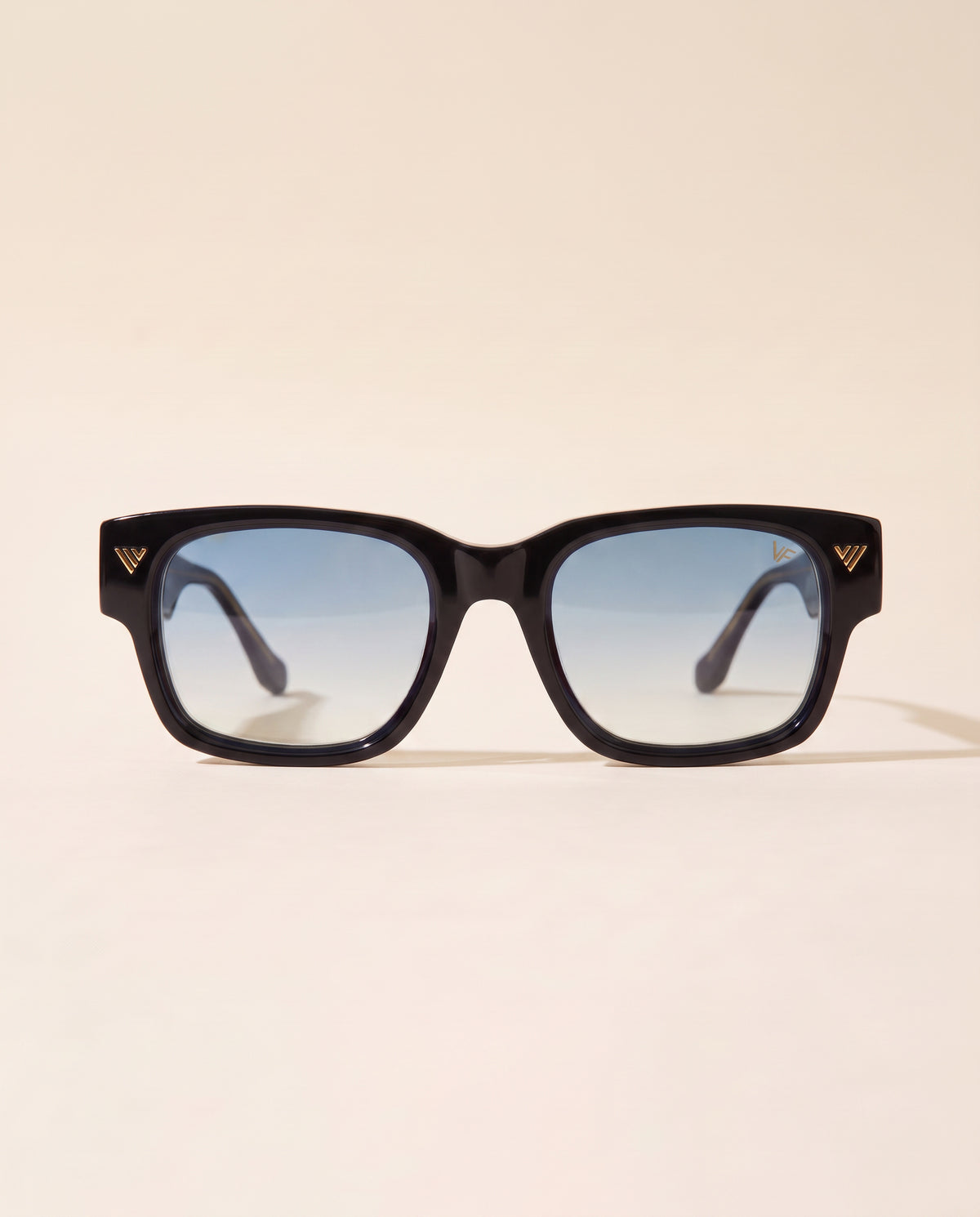 Vintage Frames Bowie Black and Clear Acetate – Blue Gradient Flash Blue – GLOSSY BLACK / BLUE GRADIENT FLASH BLUE - Front hero