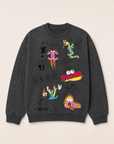 LUXURY SKETCH SWEATSHIRT - DOM REBEL – FADE BLACK - Ghost Mannequin Front