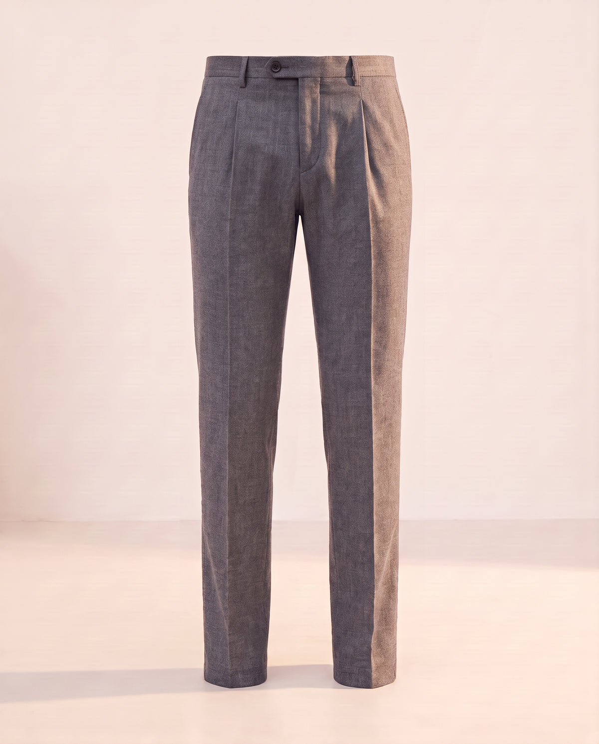 Briglia BG21 Mélange Pleated Trouser – GREY - Ghost Mannequin Front