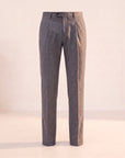 Briglia BG21 Mélange Pleated Trouser – GREY - Ghost Mannequin Front