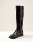 L’AGENCE Cortland Boot – BLACK CRINKLE PATENT - Three-Quarter Product Hero