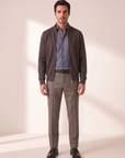 GORDON SC VIRGIN WOOL SHIRT – BLUE GREY MELANGE - Full Body Front