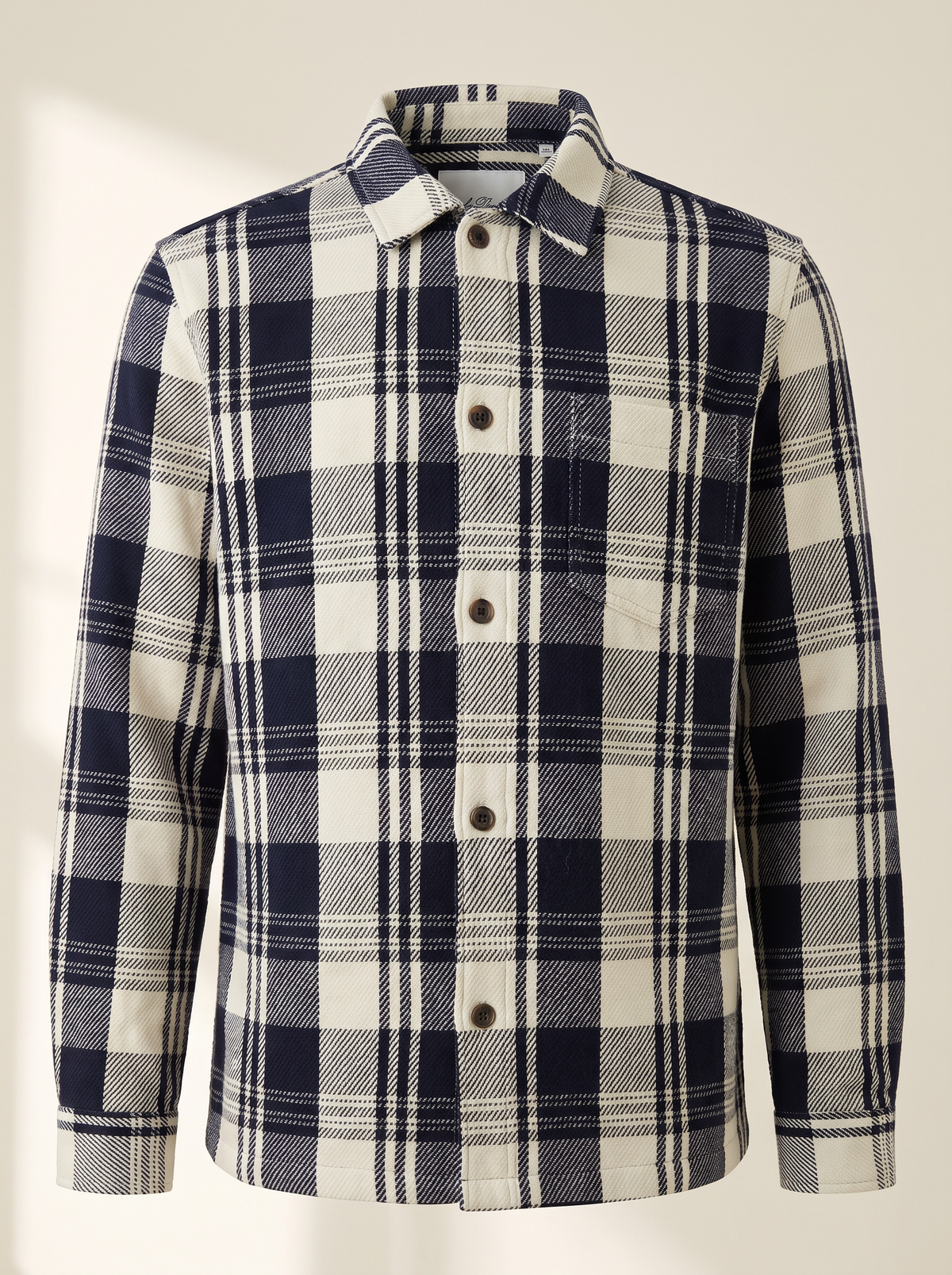 STRUCTURED CHECK OVERSHIRT - LES DEUX – DARK NAVY - Ghost Front