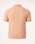 Gran Sasso Egyptian Cotton Popcorn Knit Polo – Salmon - Ghost Back