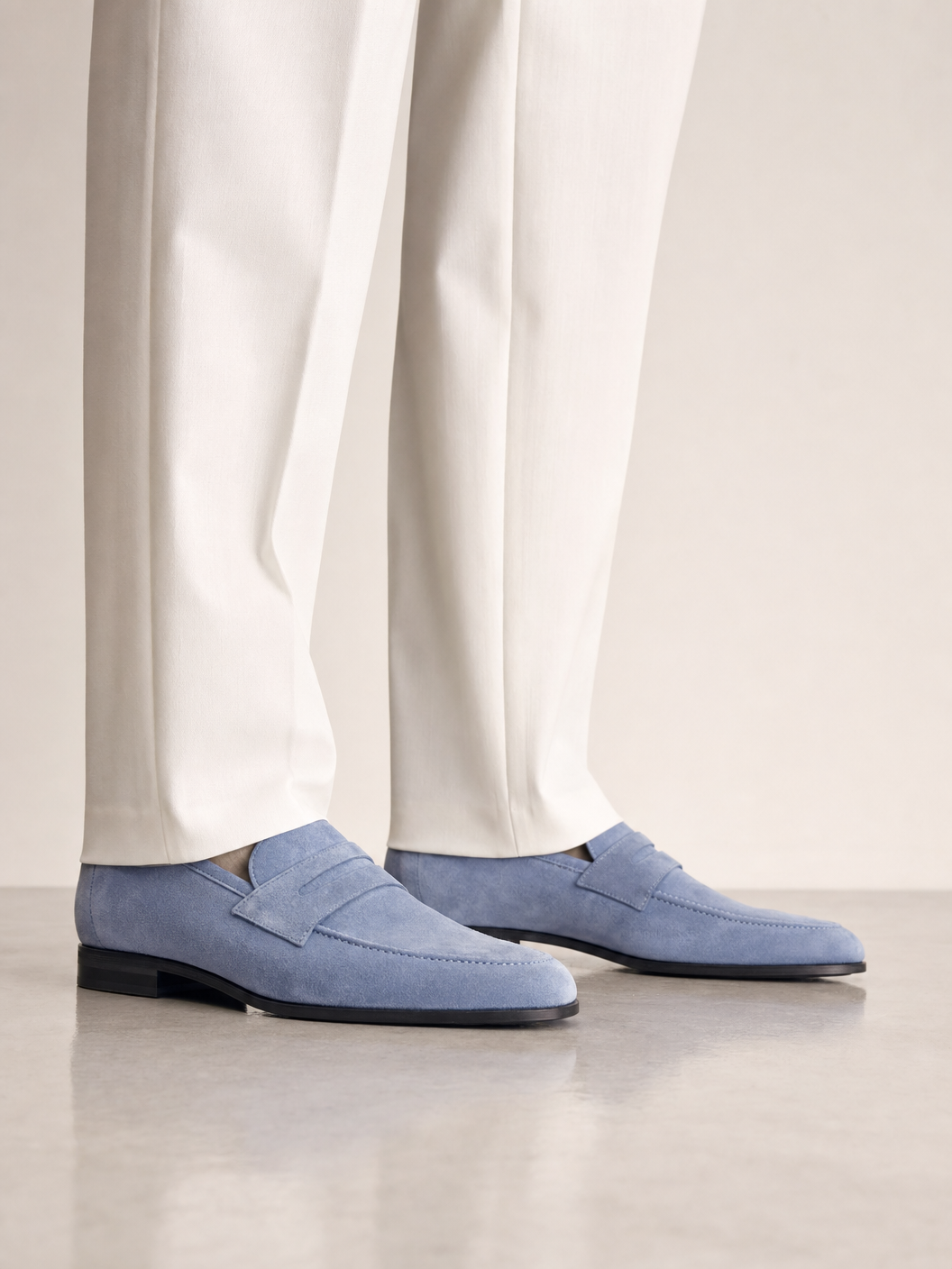 Tagliatore Penny Loafer — Sky — On Model