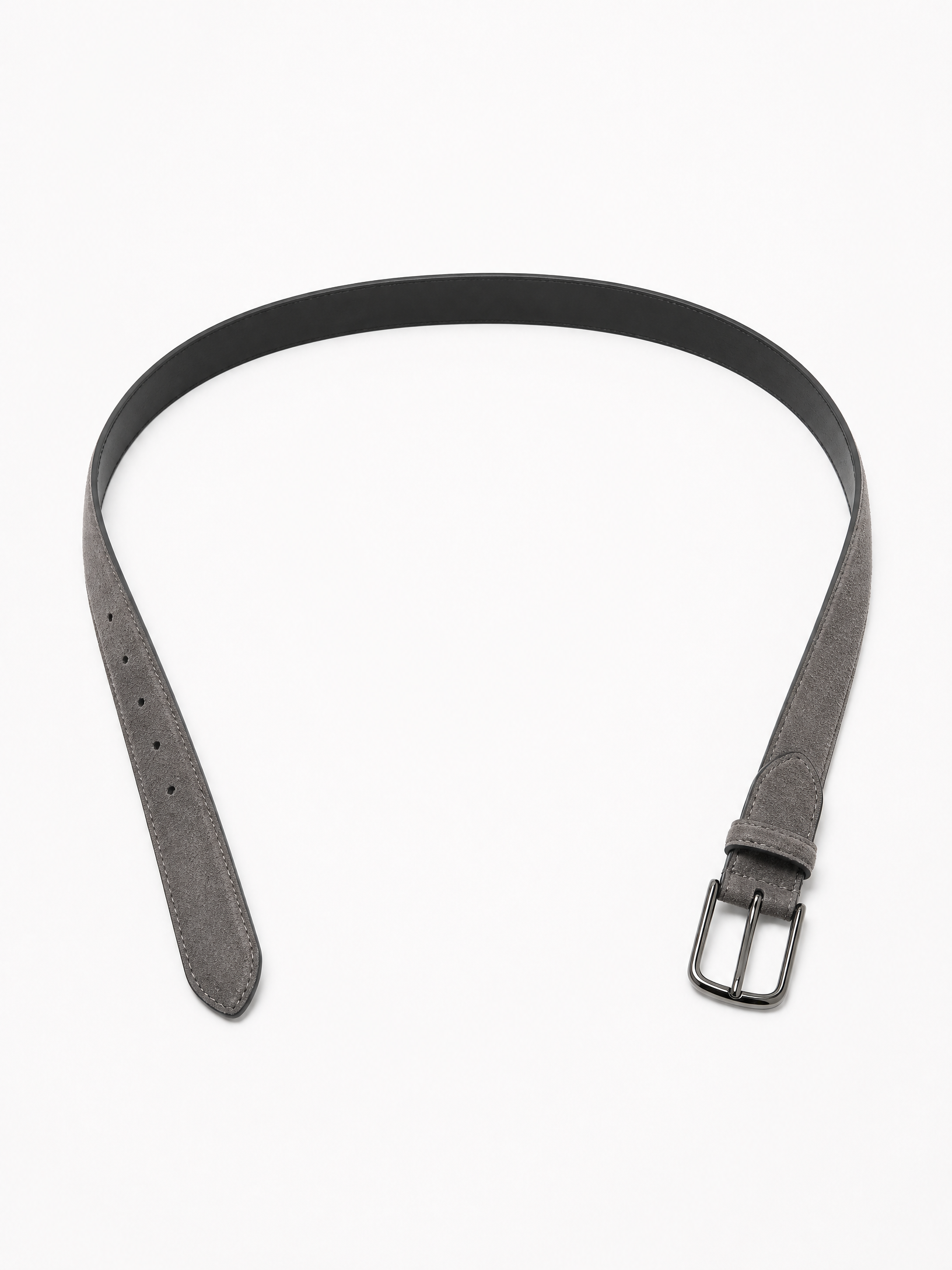 Paolo Vitale Suede Belt – GREY - Opened Full Belt