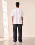SIGNATURE T-SHIRT - LES DEUX – WHITE/BLACK - Full Back Model