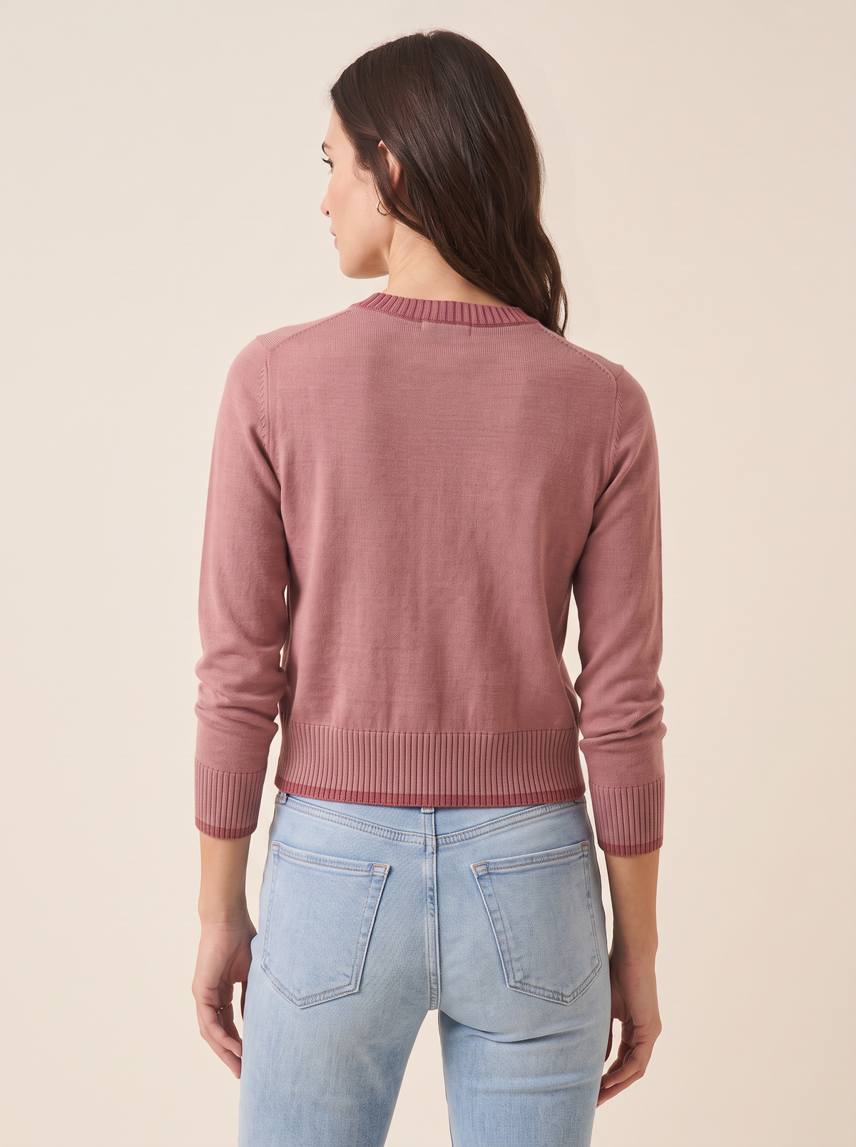 Extrafine Merino Plaited Cropped Crew – ROSA - Hero Back