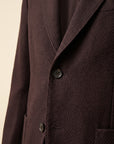 FRADI SLD Single-Breasted Jacket – BROWN - Lapel Button Detail