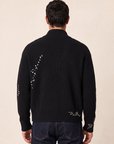 DADDY KNIT ZIP CARDIGAN - DOM REBEL – BLACK - Hero Back