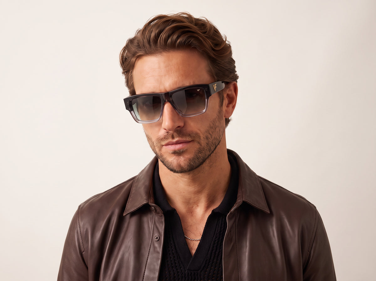 Vintage Frames VF Heir Grey Gradient Acetate – Black Gradient – GREY GRADIENT / BLACK GRADIENT - Grafic model portrait