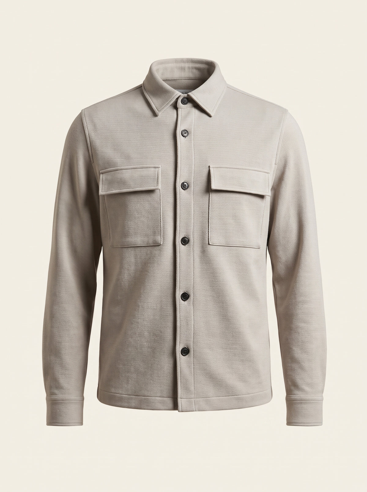Gran Sasso Milano-Rib Shirt Jacket — Slate - SLATE - Ghost Mannequin Front