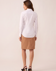 Cotton Stretch Classic Shirt – WHITE - Full Back Model