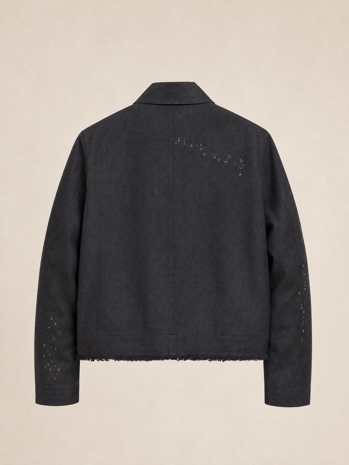 BACKSTAGE WOOL JACKET - DOM REBEL – BLACK - Ghost Mannequin Back