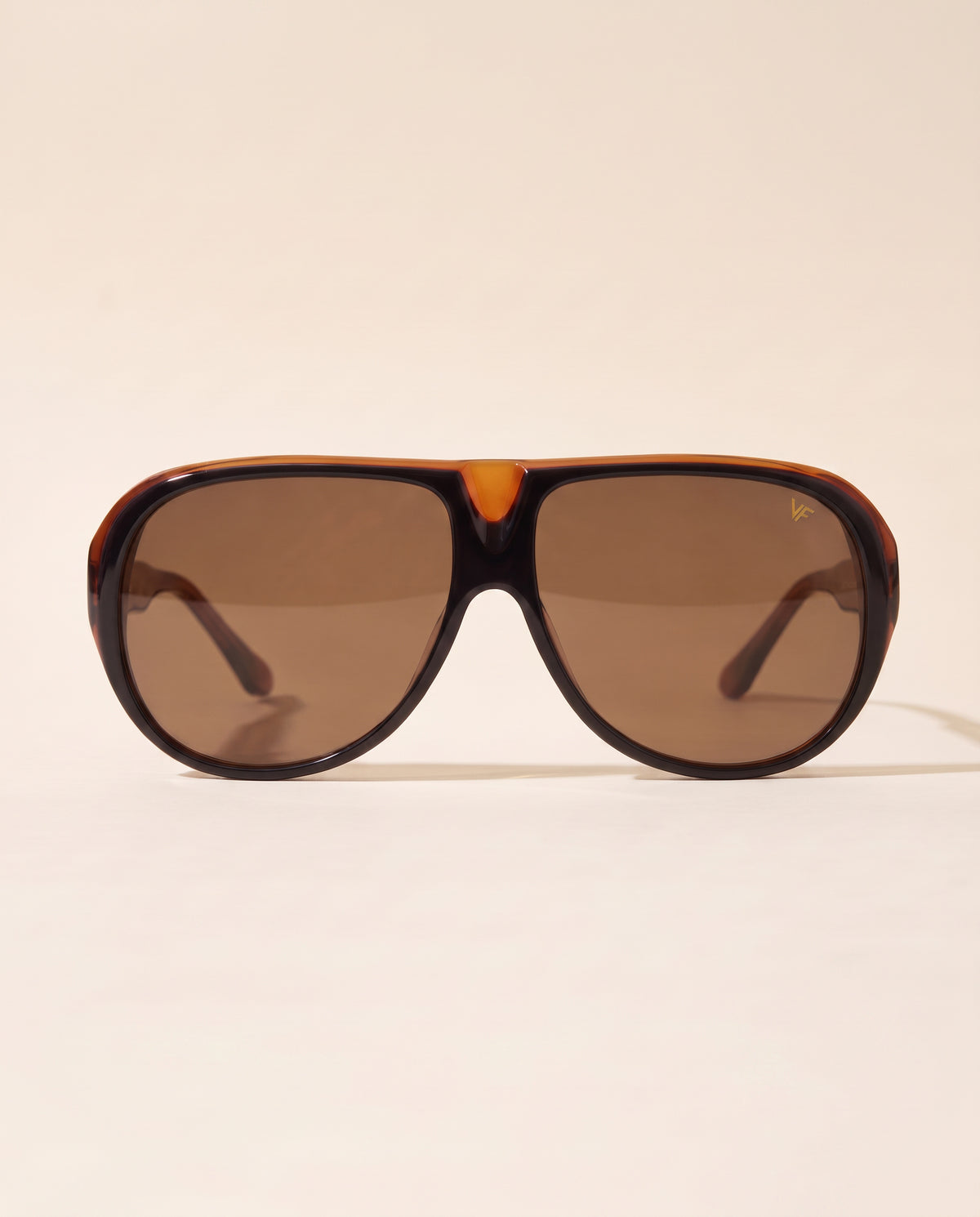 Vintage Frames Lebowski Black & Brown Acetate – Brown – BLACK / BROWN / BROWN - Front hero
