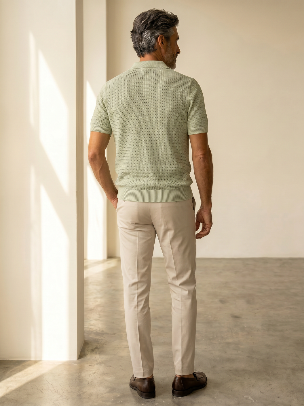 Ferrante SS Knit Button Shirt – Forest - Ghost Front