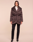 Glacier Shawl Puffer Jacket – DARK JAVA - Full Front Model