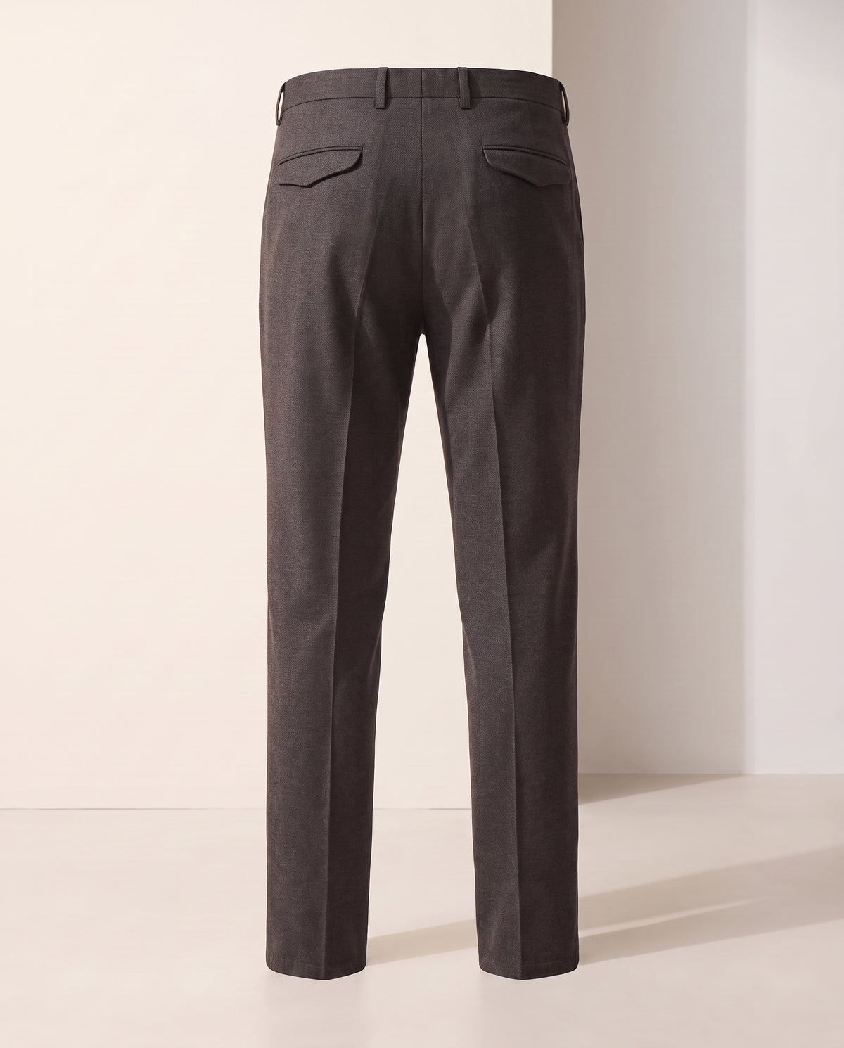 Briglia BG21 Mélange Pleated Trouser – BROWN - Ghost Mannequin Back