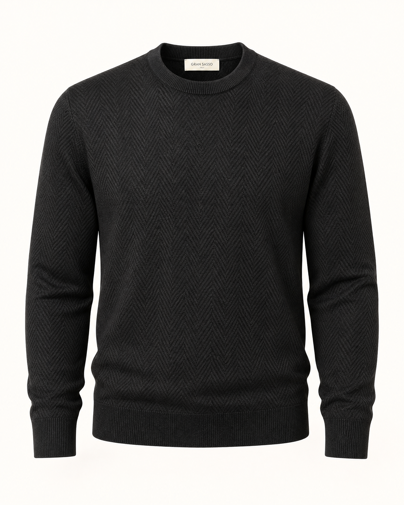 HERRINGBONE CREWNECK