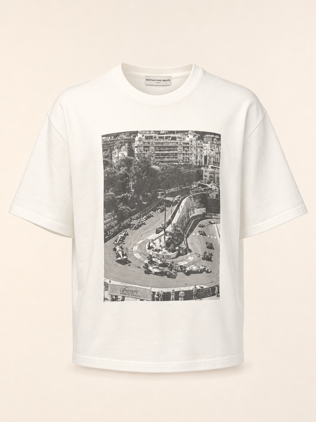 Bastille Direct Printed T-Shirt Curve — White — Ghost Mannequin Front