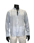BANDED COLLAR LINEN SHIRT - FERRANTE