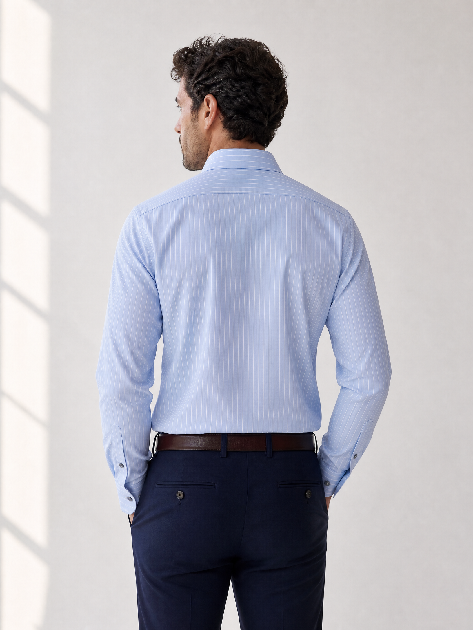 SAND Performance Pin Stripe Shirt – BLUE - Hero Back