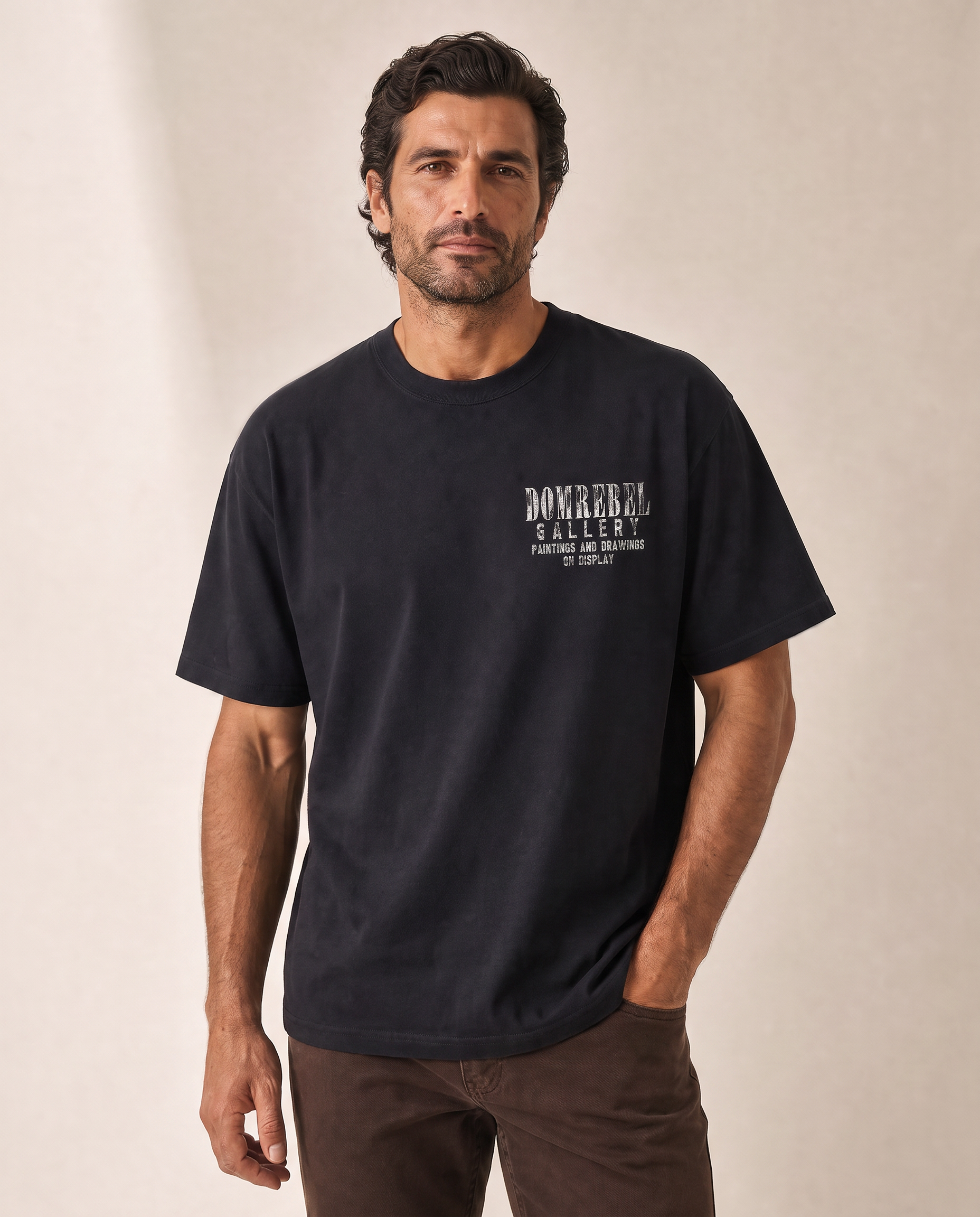 GALLERY T-SHIRT - DOM REBEL – BLACK - Hero Front