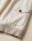 FRADI Milk/Beige Button Cardigan – MILK/BEIGE - Pocket Rib Detail