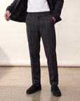 HERRINGBONE REG SUIT PANTS - LES DEUX – BLACK - Hero Front