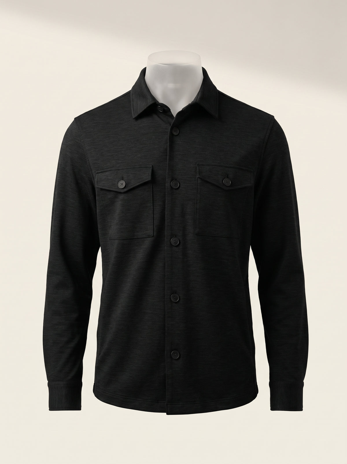 FRADI SLJ Overshirt – BLACK - Ghost Front