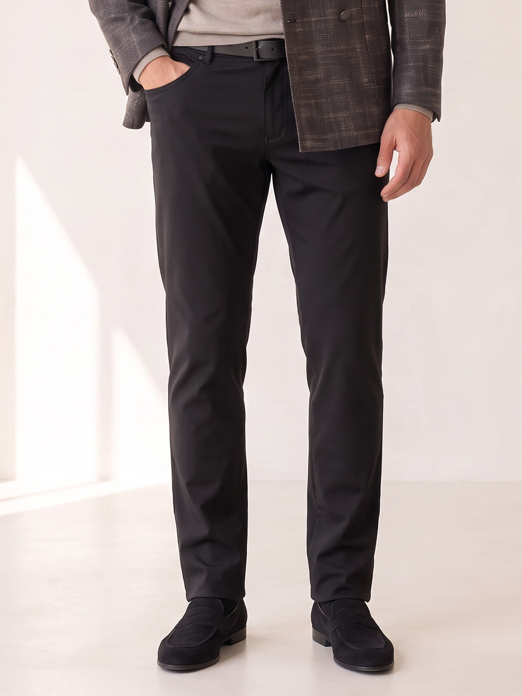 MICHELANGELO WATER WASH 5 POCKET - BLACK – BLACK - Hero Front