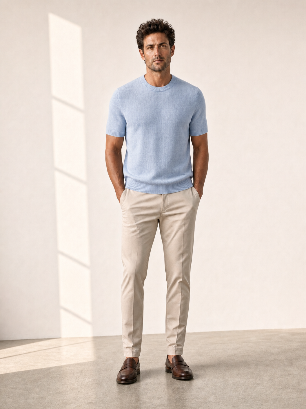 Ferrante Linen T-Shirt – Blue - Hero Front