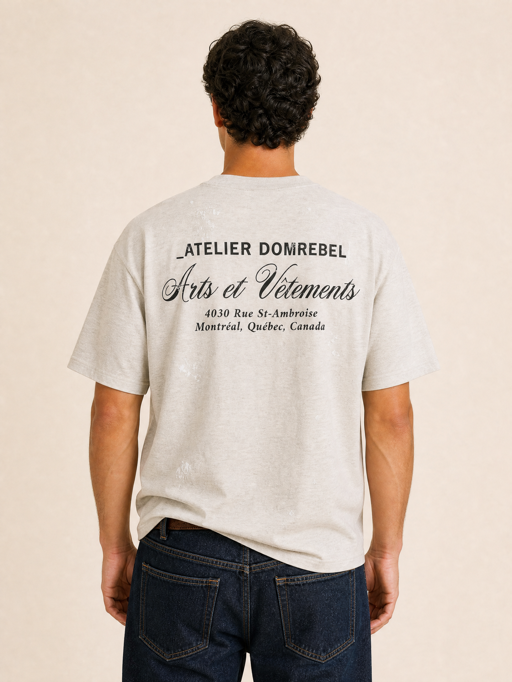 ART VETEMENTS T-SHIRT - DOM REBEL – GREY - Hero Back