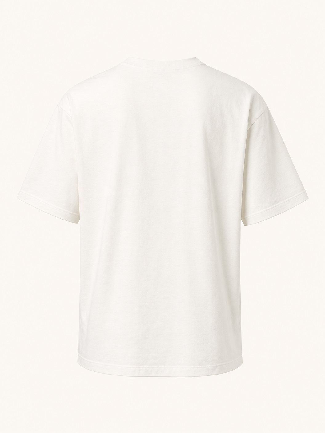 Bastille Direct Printed T-Shirt Curve — White — Ghost Mannequin Back