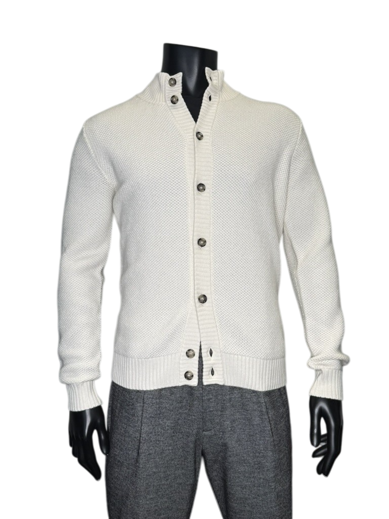 CASHMERE BLEND BUTTON CARDI - FERRANTE